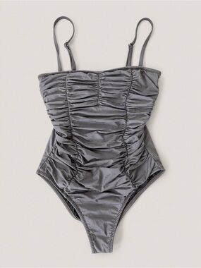 Letarte Maui Hawaii Gray Ruched One Piece Swimsuit Women’s Size Small USA